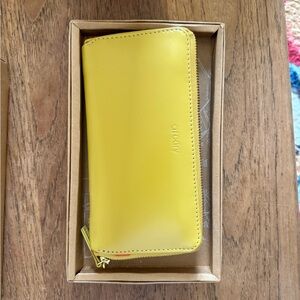 Yellow Zip-Around Wristlet Wallet